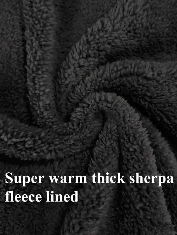 Heavyweight Man's Fleece Lined Hoodie Sweatshirt Full Zip up Thick Winter Coats Hooded Warm Jacket - Image 5