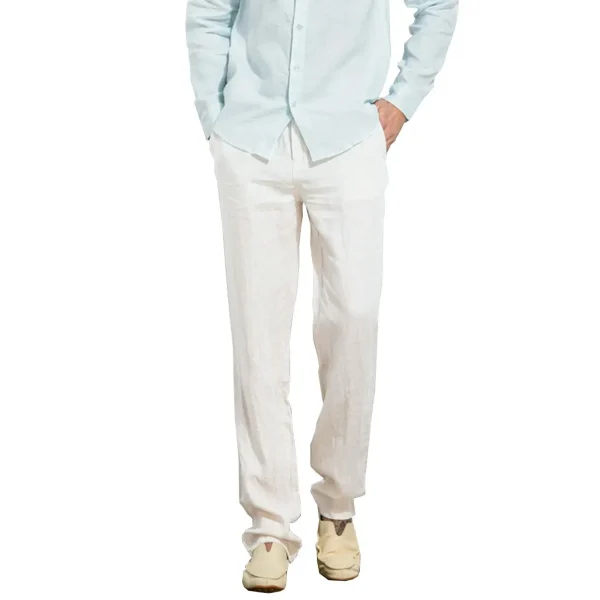 Men's Casual Beach Pants With Elastic Loose and Lightweight Linen Summer Pants Men Jeans With Drawstring and Lightweight Pants - Image 6
