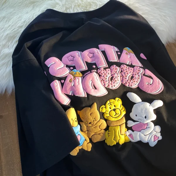 3D Cartoon T-shirt 3D Puff Foam Printing T Shirts 100% Cotton Polyester T-shirt Leisure Cute Designer Men's T-shirts - Image 3