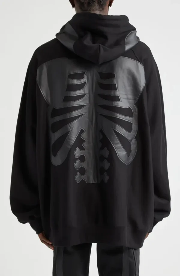 Black Man's Applique Full Zip-up Hoodie with High Quality 100% Cotton Drawstring Pullover Sweatshirt - Image 5
