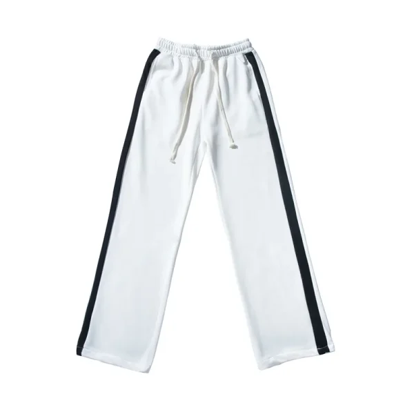 Pants for Men Sports Colorblocking Striped Casual Pants in the Youth Straight Loose Wide-legged