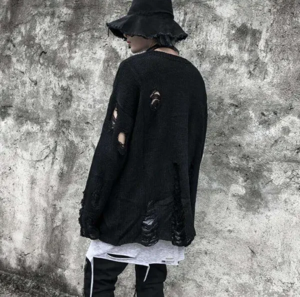 Europe and the United States High Street Fashion Dark Black Hole Hoodie Men's Punk Hip-hop Loose Long-sleeved Sweater - Image 6