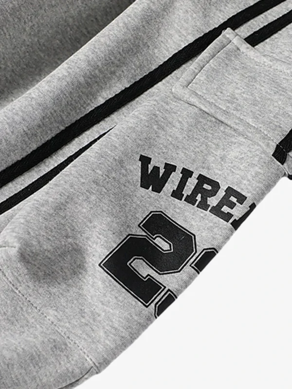 Man's Casual High Quality Web Stitching Letter Print Drawstring Barrel Pants - Image 6
