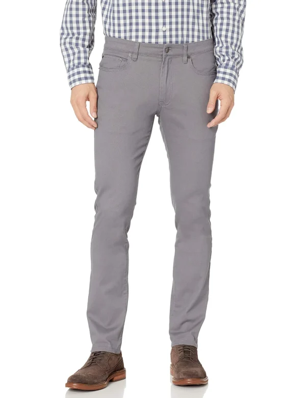 Slim Fit Khaki Pants for Men, 5-Pocket Stretch Twill - Image 4