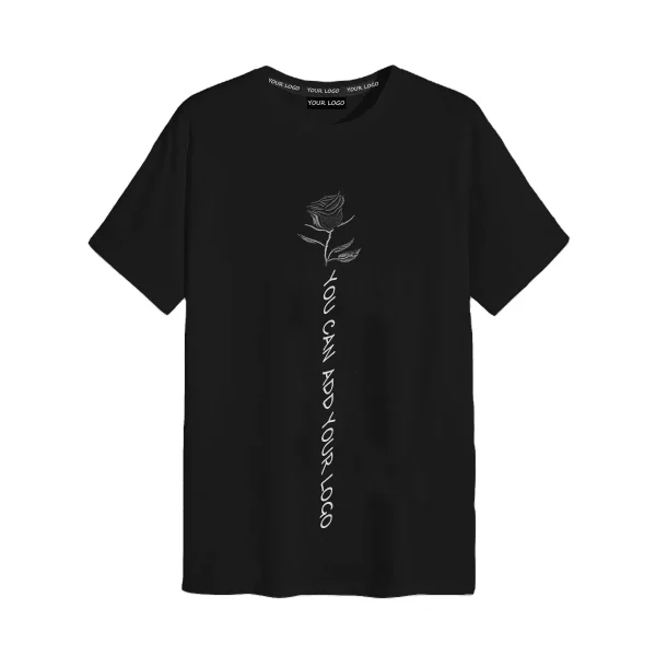 Hot Sales Fashion Design Cotton Fabric Man Tee Gym Wear Work Out Shirt With Rose Pattern Printing  Tshirt for Men