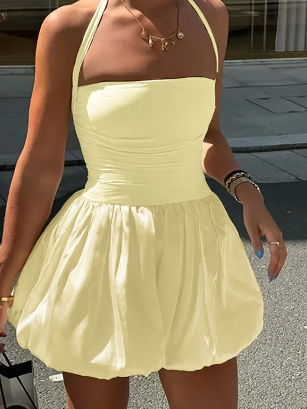 ARDOR S Women's Y2K Party Dress - Elegant Backless Mini Dress, Strappy Sleeveless Bubble Hem for Summer Holidays - Image 3