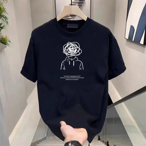 High-quality Short-sleeved T-shirt Men's Summer Half-sleeved Men's Body Shirt on Clothes Bottoming Shirt Trend Loose - Image 4
