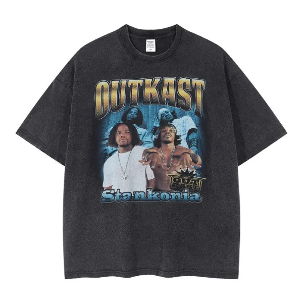 Oversize Heavyweight Cotton Graphic Printed Casual Men Vintage Acid Washed Blank Tee T Shirts Men's Shirts - Image 5