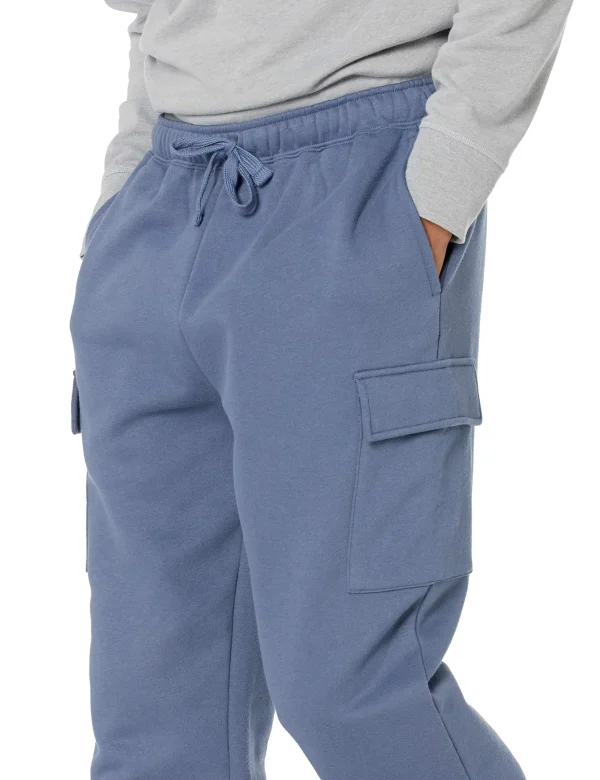 Men's Cargo Fleece Casual Pocket  Heavyweight Sweat Pant with Open Hem - Image 4