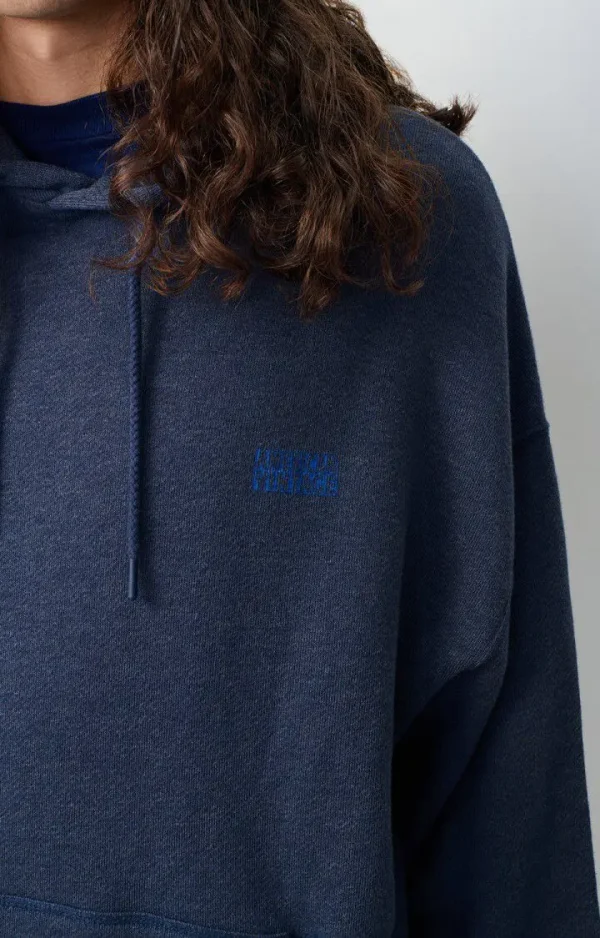 2026 New Style Embroidery Drawstring Blue Autumn Warm Hoodie with Kangaroo Pocket - Image 4