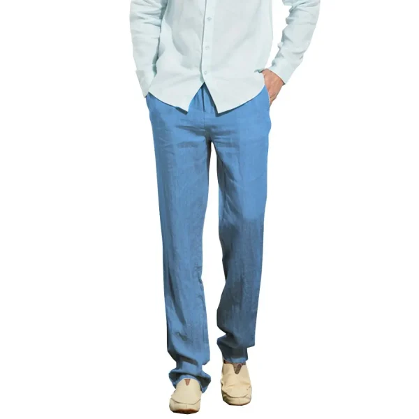 Men's Casual Beach Pants With Elastic Loose and Lightweight Linen Summer Pants Men Jeans With Drawstring and Lightweight Pants - Image 5