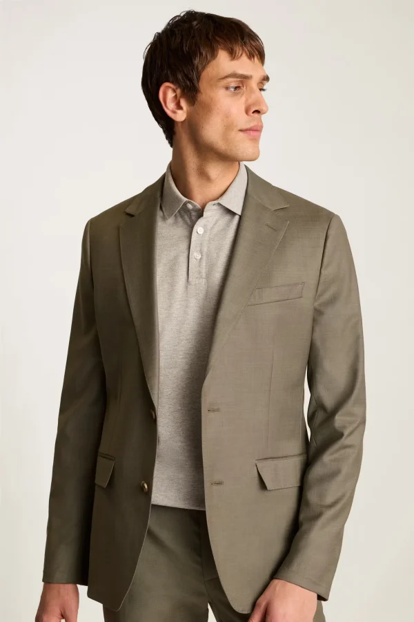Elegant blazer Men Suit 97% Wool Khaki Stylish Crisp Fashion High Quality Single Button Suit for Men - Image 2