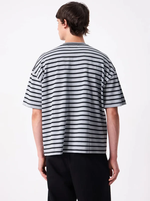 High Quality Men's Striped T-shirt Oversized 100% Cotton Green Black Casual comfort T-shirt for Men - Image 4