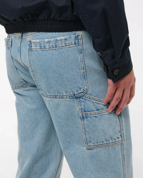 Apparel Men's Jeans Light Bule 100% Cotton Streetwear Workwear Fashion Design Baggy Jeans for Men - Image 5