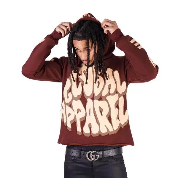 100% Cotton 3D Puff Print Men's Hoodies Sweatshirts Embroidered Hoodies 300GMS Fleece Hoodies - Image 4