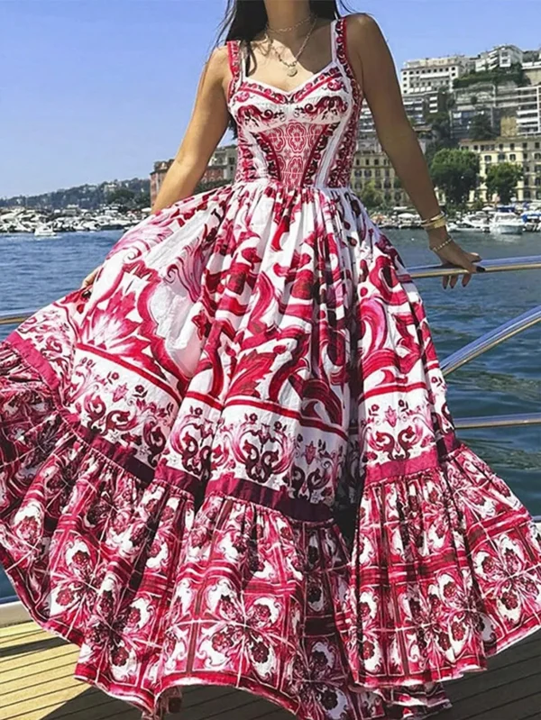 Recious Womens Sexy Sleeveless Printed Bodycon A-line Party Clubwear Dress - Image 4