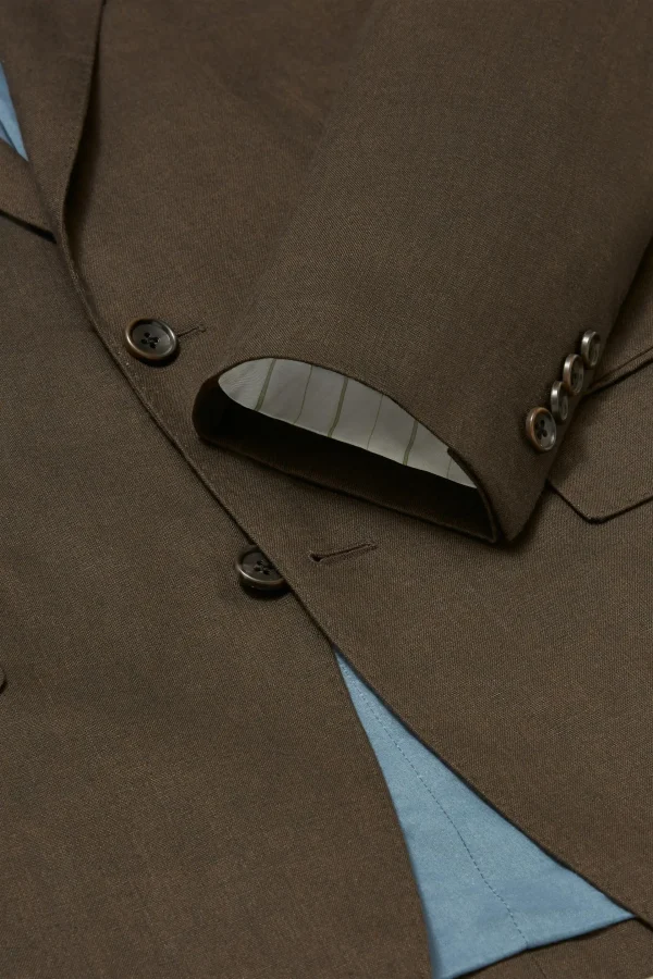 Elegant blazer Men 97% Wool Brown Stylish Crisp Fashion High Quality Single Button Suit for Men - Image 6