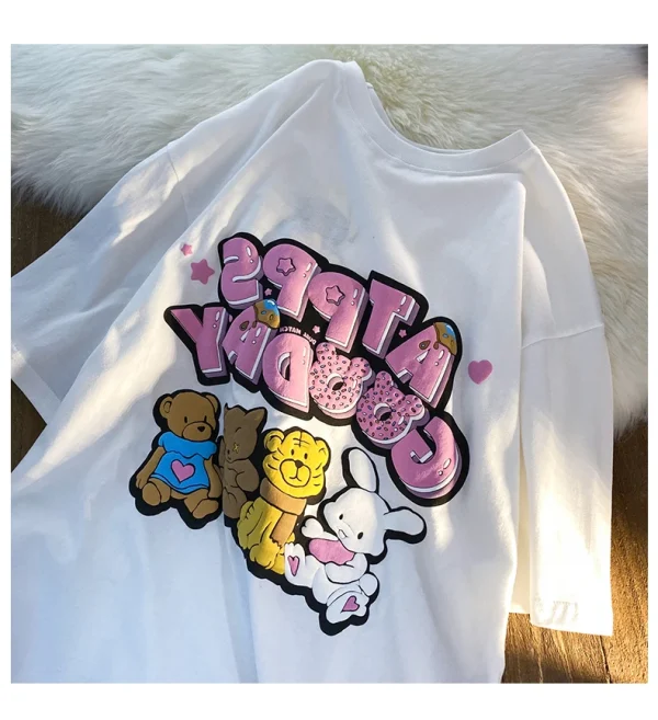 3D Cartoon T-shirt 3D Puff Foam Printing T Shirts 100% Cotton Polyester T-shirt Leisure Cute Designer Men's T-shirts - Image 4