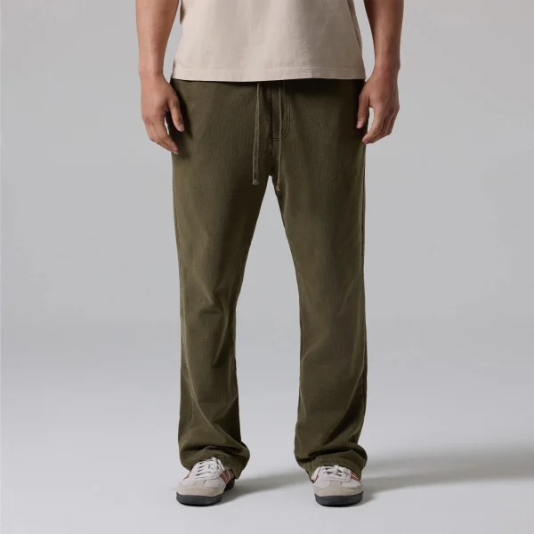 Apparel Mens Sweatpants 100% Cotton Green Color Fabric Loose Fit Streetwear Casual Trousers for Men