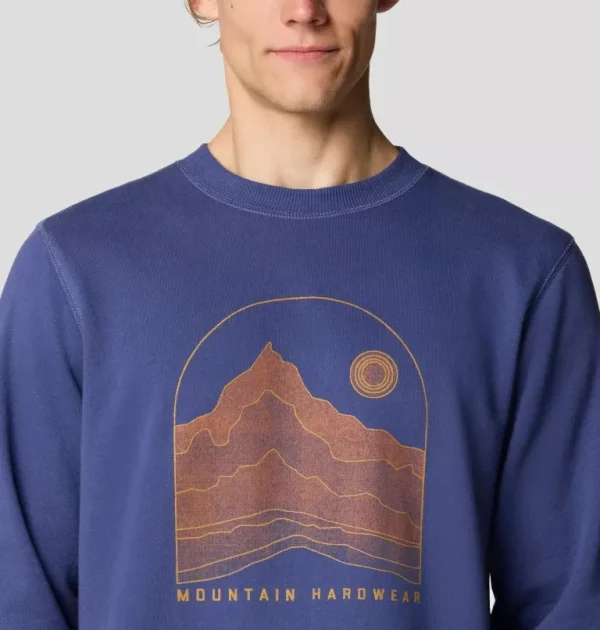 Apparel Men's Hoodies Navy Bule Cotton Graphic Mountain Sunset Pullover Sweatshirts Hoodies for Men - Image 5