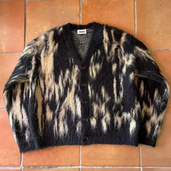 Definierte Mohair Pullover  Blend Pullover Winter Strick Mantel Cardigan Fuzzy Mohair Pullover 2025 New Style Sweater - Image 6