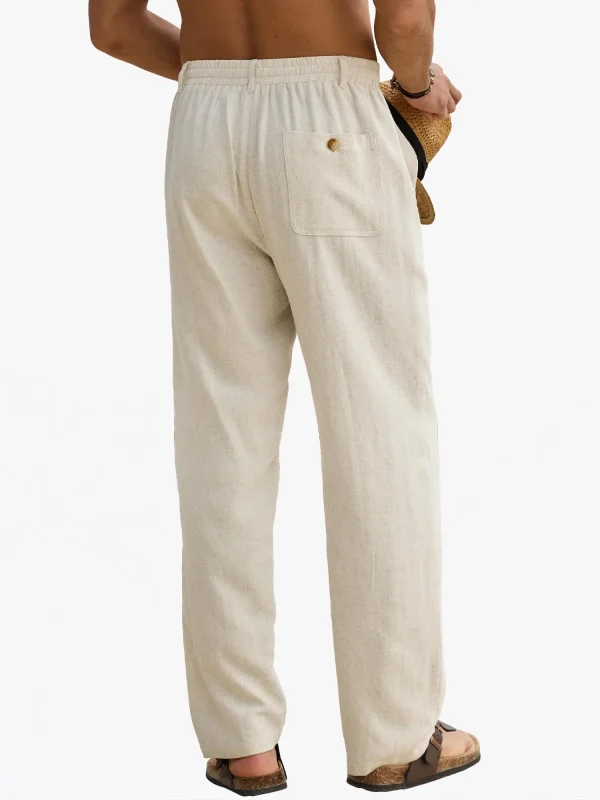 Men's Pants Casual Beach Summer Vacation Dress Pants Loose Fit - Image 3