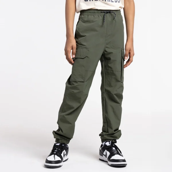 Unisex Deep Green Nylon Casual Pants - Image 6