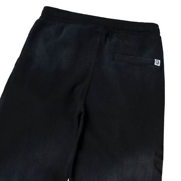 Black Washed Men's Sweatpants with Embroidery - Loose Fit Fleece Joggers for - Image 2