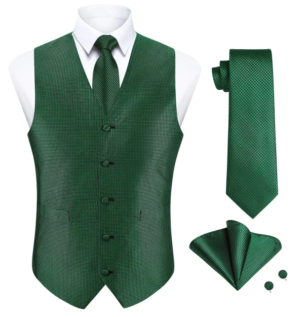 Men's Suit Vest Formal Paisley Pattern Men's Vest Dress Tie and Pocket square Set Vest Wedding Business Outerwear Suitable - Image 3