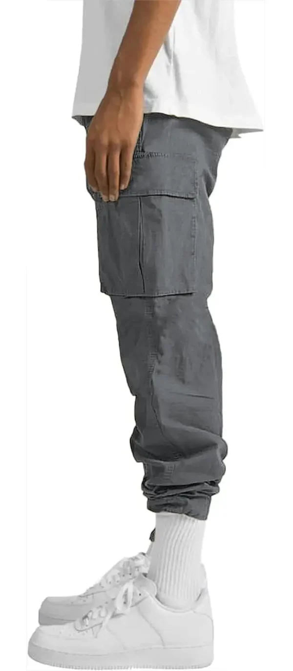 Mens Cargo Pants Drawstring Casual Hiking Pants Joggers Athletic Trousers Cotton Loose Straight Sweatpants for Men - Image 5