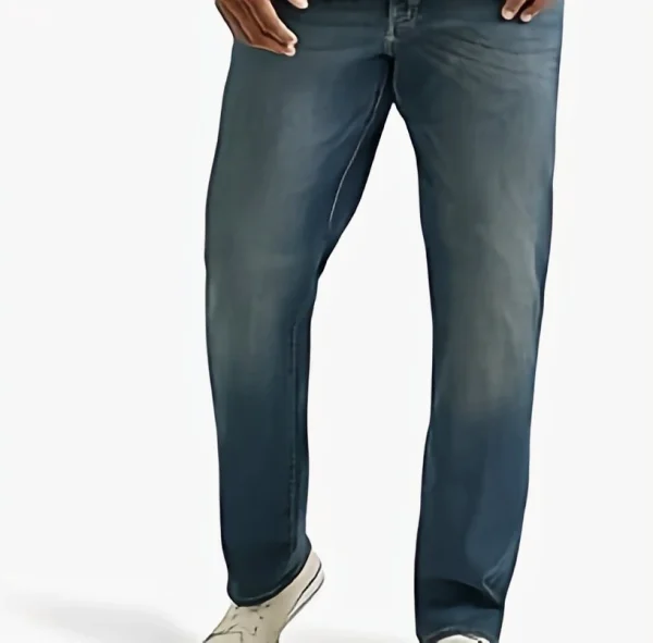 Men's Big Tall Ultra-Large Fit Loose Straight Denim Jeans Fashionable Casual Type Autumn